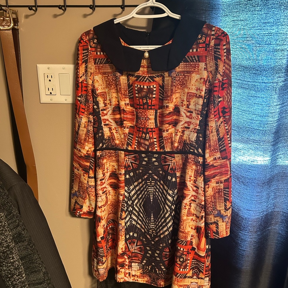 Stylish Geometric Print Dress